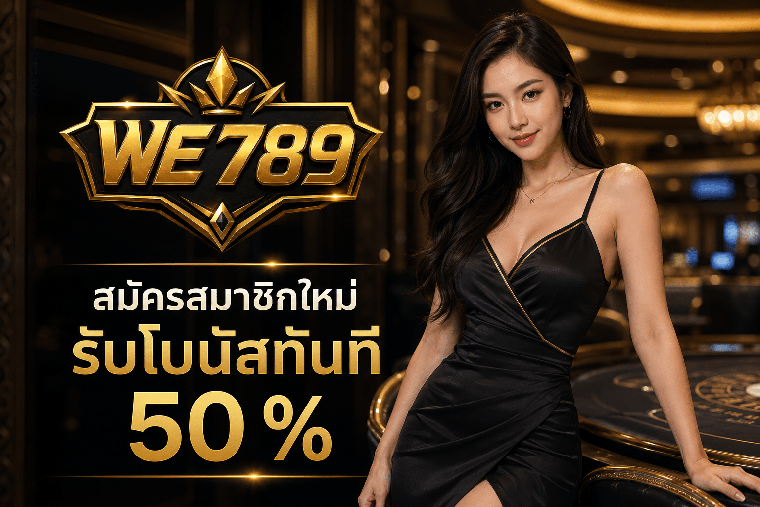 สมัครสมาชิกใหม่รับโบนัสทันที 50 %